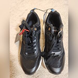 NWT Roberto Cavalli Men Black Leather Sneakers $570 Size 40/US 7-7.5 Athleisure